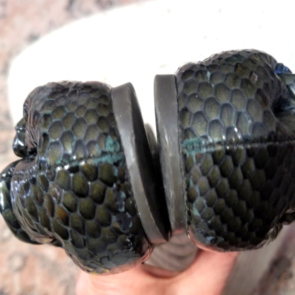 Tory Burch Dark Green Reva Leather Ballet Flats Snakeskin Women's. Size: 8. - Picture 9 of 11